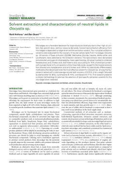 Solvent extraction and characterization of neutral lipids in Oocystis sp.