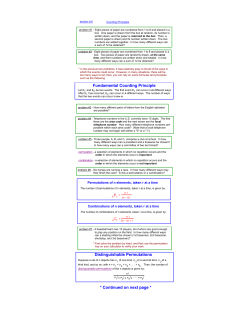 Fundamental Counting Principle Distinguishable Permutations