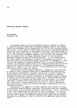 1984: Aboriginal skeletal remains
