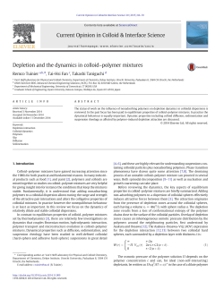 Depletion and the dynamics in colloid&ndash;polymer mixtures