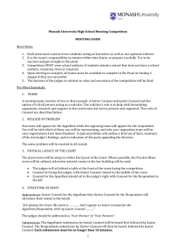 Monash University High School Mooting Competition MOOTING