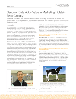 Genomic Data Adds Value in Marketing Holstein Sires