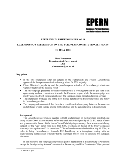 Luxembourg`s Referendum on the European Constitutional Treaty