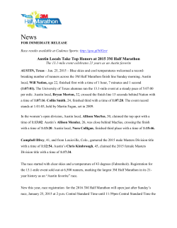 Austin Locals Take Top Honors at 2015 3M Half Marathon