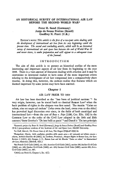 An Historical Survey of International Air Law before the Second