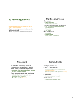 The Recording Process