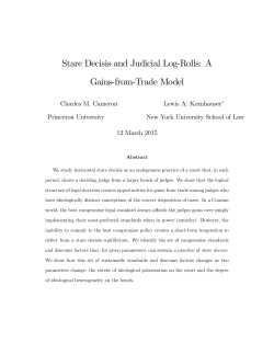 Stare Decisis and Judicial Log-Rolls: A Gains-from