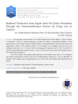 Biodiesel Production from Kapok Seed Oil