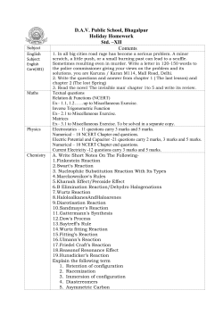 D.A.V. Public School, Bhagalpur Holiday Homework Std. &ndash;XII Contents