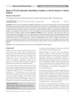 Study of FE (III) Hydroxide Polymaltose Complex to Correct Anemia
