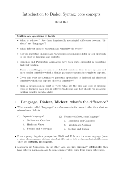 Introduction to Dialect Syntax: core concepts