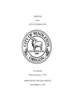 CHARTER of the CITY OF PENDLETON As Amended Effective