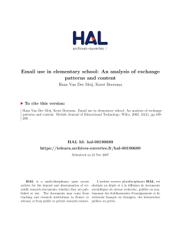 Email use in elementary school: An analysis of exchange