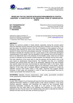 MODELING THE SALTWATER INTRUSION PHENOMENON IN