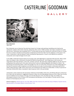 Roy Lichtenstein 1923-‐1997 Roy Lichtenstein was an American