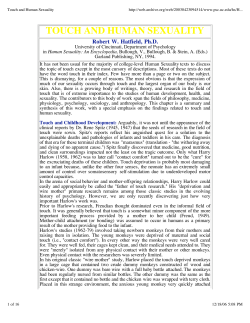 Touch and Human Sexuality