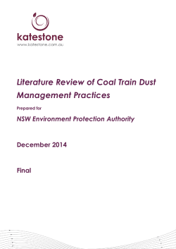 Literature Review of Coal Train Dust Management