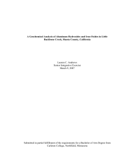 A Geochemical Analysis of Aluminum Hydroxides and Iron Oxides in