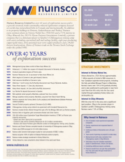 over 40 years - Nuinsco Resources Limited