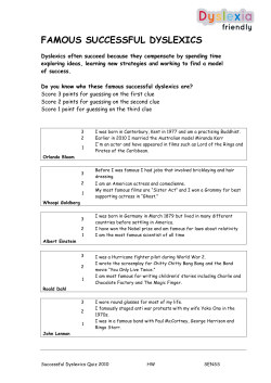 Famous Dyslexics Quiz - St Nicholas` CE First School