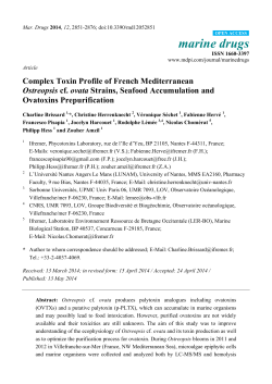Complex Toxin Profile of French Mediterranean Ostreopsis cf. ovata