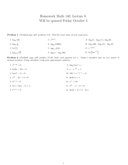 Homework Math 140, Lecture 8. Will be quizzed Friday