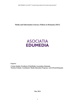 Media and Information Literacy Policies in Romania (2013)