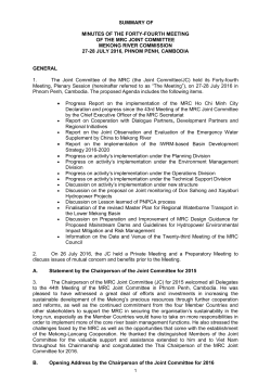 Prep 32nd JC Minutes - Mekong River Commission