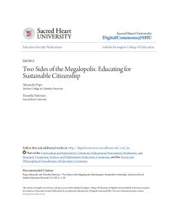 Two Sides of the Megalopolis: Educating for Sustainable Citizenship