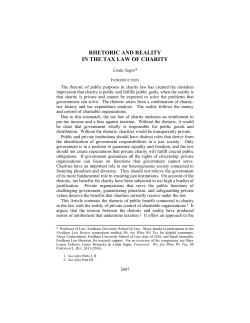 Rhetoric and Reality in the Tax Law of Charity