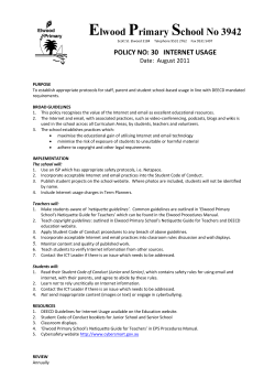 Internet Usage - Elwood Primary School