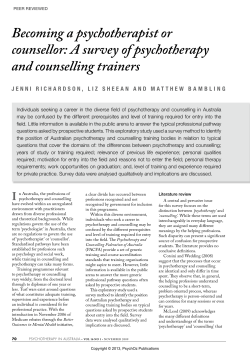 Becoming a psychotherapist or counsellor