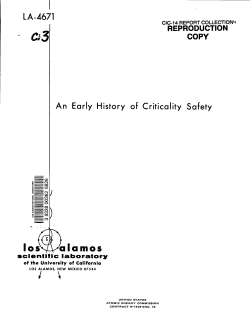 An Early History of Criticality Safety