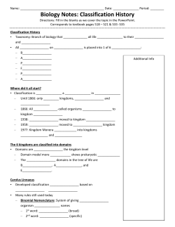 Biology Notes: Classification History