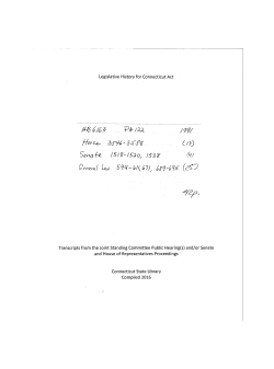Legislative History for Connecticut Act Transcripts from the Joint