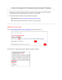 A Guide to Searching the SoTL Periodical Literature (through UC