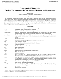 From Apollo LM to Altair - Caltech Space Challenge