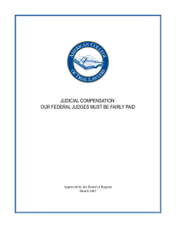 judicial compensation: our federal judges must be fairly paid