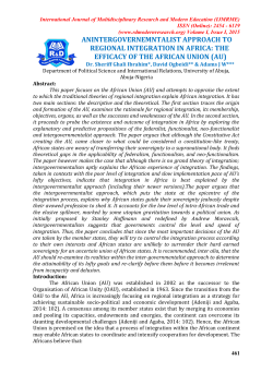 the efficacy of the african union (au)