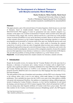 The Development of a Network Thesaurus with Morpho