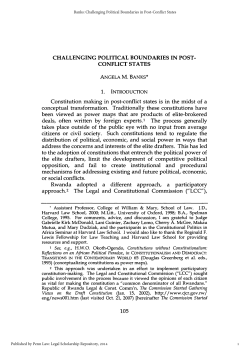 Challenging Political Boundaries in Post-Conflict States
