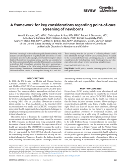 A framework for key considerations regarding point-of-care