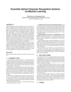 Ensemble Optical Character Recognition Systems via