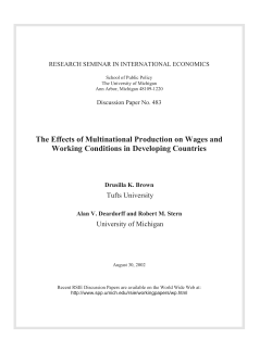 The Effects of Multinational Production on Wages and Working