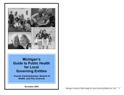 Michigan`s Guide to Public Health for Local Governing Entities