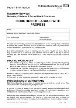 induction of labour with propess - Mid Essex Hospital Services NHS