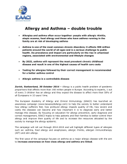 Allergy and Asthma &ndash; double trouble