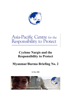 Cyclone Nargis and the Responsibility to Protect Myanmar/Burma