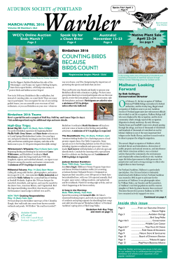 March/April 2016 - Audubon Society of Portland