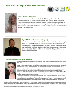 2016-17 New Teacher Bios